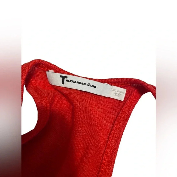 T by Alexander Wang Linen Silk Blend Scoop Neck Tank Top - Picture 4 of 7